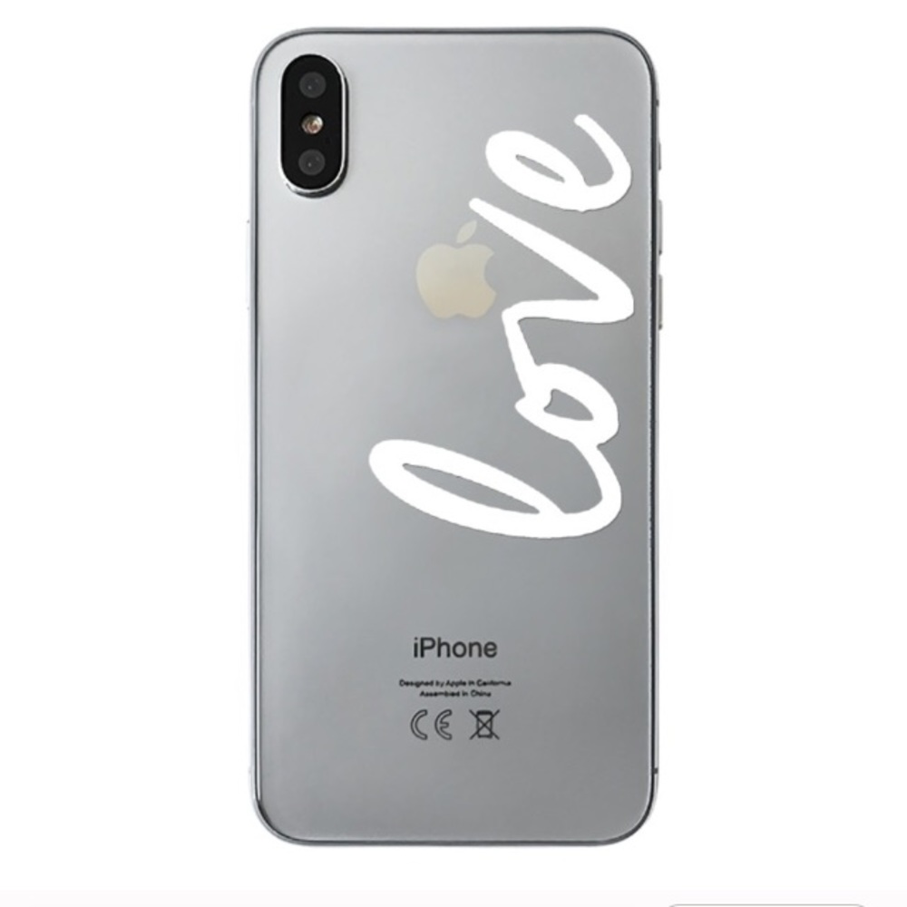 Clear Opaque White LOVE IPhone X Phone Case
